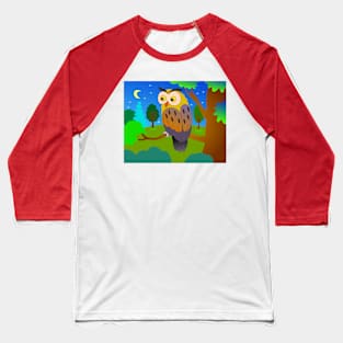 Cartoon funny owl Baseball T-Shirt